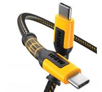 DEWALT Heavy Cavo Duty USB-C 100W, Cavo Type-C a Type-C ad Alta Velocità per Ambienti di Lavoro, Ricarica Rapida PD per iPhone 17/16/15 Plus Pro Max, MacBook, iPad, Samsung Galaxy, 1,2 m