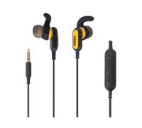 Dewalt Jobsite - Auricolari con cavo jack di ingresso da 3,5 mm (AUX) con controlli di volume e riproduzione integrati con eccezionale qualità audio, resistenti all'acqua (viene fornito anche con