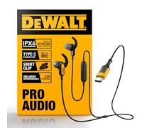 DEWALT Jobsite - Cuffie USB C per iPad/iPhone 15/16 Pro Max, auricolari con cavo di tipo C, auricolari USB C cablati con microfono, modulo di controllo del volume, compatibili con MacBook, Samsung S23