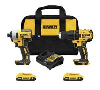 DEWALT - Kit combinato di utensili elettrici da 20 V MAX, set di utensili elettrici wireless, 2 utensili con 2 batterie e caricabatterie inclusi (DCK277D2)