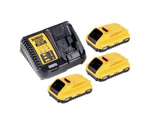 DeWalt Kit di Batteria ricaricabile, 3 X 18 V/2 AH Plus DCB 115, 1 pezzi, dcb115d3 QW, multicolore