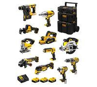 DeWALT Kit DWK1102 (DCD796 + DCH273 + DCG405 + DCF887 + DCF889H + DCS331 + DCS391 + DCS355 + DCP580 + DCS369 + DCL050 + 3 Batterie 5,0 Ah + Caricabatterie + Caddy 3en1)