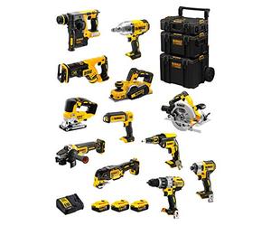 DeWALT Kit DWK1203 (DCD996 + DCH273 + DCG405 + DCF887 + DCF889H + DCS334 + DCS570 + DCS355 + DCP580 + DCS367 + DCL050 + DCF620 + 3 Batterie 5,0 Ah + Caricabatterie + Caddy 3en1)