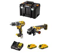 DeWALT Kit DWK208 (DCD796 + DCG405 + 2 x 2,0 Ah + DCB107 + TSTAK VI)