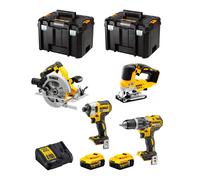 Dewalt kit dwk403 (dcd796 + dcf887 + dcs334 + dcs570 + 2 x 5,0 ah + dcb115 + 2 x tstak vi) 8435587916963