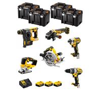 DeWALT Kit DWK601T (DCD996 + DCH273 + DCG405 + DCF887 + DCS334 + DCS570 + 3 x 5,0 Ah + DCB115 + 4 x TSTAK VI)