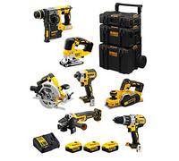 DeWALT Kit DWK701 (DCD996 + DCH273 + DCG405 + DCF887 + DCS334 + DCS570 + DCP580 + 3 Batterie 5,0 Ah + Caricabatterie + Caddy 3en1)