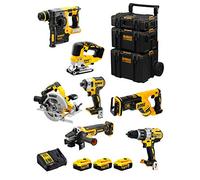 DeWALT Kit DWK703 (DCD996 + DCH273 + DCG405 + DCF887 + DCS334 + DCS570 + DCS367 + 3 Batterie 5,0 Ah + Caricabatterie + Caddy 3en1)
