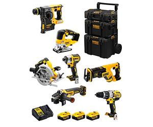DeWALT Kit DWK703 (DCD996 + DCH273 + DCG405 + DCF887 + DCS334 + DCS570 + DCS367 + 3 Batterie 5,0 Ah + Caricabatterie + Caddy 3en1)