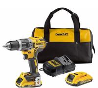 DEWALT Kit trapano avvitatore a percussione senza spazzole - include 2 batterie da 2 Ah con kit borsa e caricabatterie