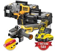 DEWALT KIT UTENSILI A BATTERIA MOLA AVVITATORE A IMPULSI 18V SMERIGLIATRICE 125