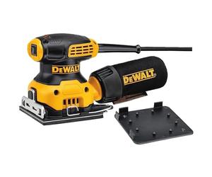 DEWALT Levigatrice Orbitale 1/4 Foglio 230W Hook & Loop, DWE6411-QS | Levigatrice orbitale 230W 1/4 foglio con piastra Hook & Loop, basse vibrazioni e compatibilità AirLock