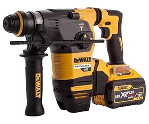 DeWalt Martello SDS+ da 54 V senza QCC con 2 batterie da 3 Ah e caricabatterie in una scatola di kit, giallo/nero, DCH333X2-GB, garanzia 3 anni