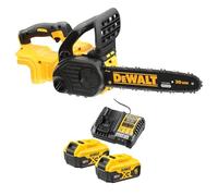 DeWALT Motosega a batteria DCM565P2-QW, 18 V, con lama di 30 cm, con 2 batterie da 5 Ah 18 V, caricabatterie