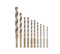 DEWALT Nero e Oro Set Punte Trapano HSS 10 Pezzi No Girare Attacco Esagonale