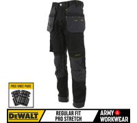 Dewalt Pantaloni Elasticizzati Fondina Tasca Lavoro Regular + Gratis Ginocchiere