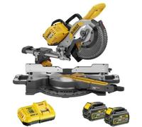 DEWALT - Sega a linguetta radiale 54 V XR FLEXVOLT BRUSHLESS 250 mm + 2 batterie 2 Ah + caricatore - DEWALT - DCS727T2-QW