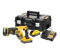 DEWALT - Sega a sciabola 18 V XR BRUSHLESS - POWERSTACK + 2 batterie 5 Ah + caricatore + scatola T-STAK - DEWALT - DCS367H2T-QW