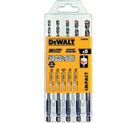 Punte Multimateriale set 5pz Muro Legno Pvc Attacco Esag. 1/4 DEWALT DT60099-QZ