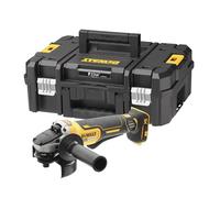 DEWALT Smerigliatrice angolare a batteria 18V XR Brushless 125mm con interruttore a paletta - Solo utensile in TSTAK, DCG406NT-XJ