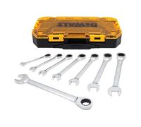 DEWALT Tough Box - Set di chiavi combinate a cricchetto SAE da 8 pezzi