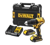 DEWALT Trapano Avviatore Compatto XR 18V 2 x 2.0Ah. Include 2 Batterie 1.5Ah e Valigetta TSTAK, DCD777S2T-QW