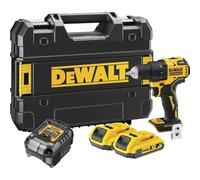 DEWALT Trapano avvitatore 18V XR senza spazzole con 2 batterie al litio da 2Ah e caricabatterie, DCD708D2T-QW