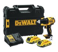DEWALT Trapano avvitatore 18V XR senza spazzole con 2 batterie al litio da 2Ah e caricabatterie, DCD708D2T-QW