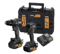 DeWalt Trapano avvitatore a percussione senza fili e avvitatore d'impatto, 18 V, con 2 batterie 5 Ah, caricatore rapido, scatola T-STAK, edizione speciale McLaren