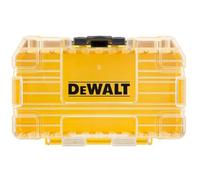 Dewalt Valigetta rigida (piccola) per attrezzi, cassetta degli attrezzi, cassetta degli attrezzi, coperchio trasparente, vassoio rimovibile, impilabile, viti, punte, piccolo contenitore