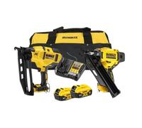 DEWALT XR Cordless Doppio Sparachiodi Kit 18V 2 X 5.0Ah LI-ION E Borsa Attrezzi