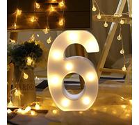 Dewanxin LED Lampada Numerica Numero Numeri Illuminati 0 1 2 3 4 5 6 7 8 9, Insegne Luminose Luci LED Alfabeto Luminoso Marquee Lights per Decorazione di Casa, Matrimoni, Feste, Reception, Bar (6)