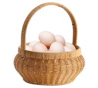 dewdat Cesto Fiori Intrecciato - Ceste Portatili Intrecciate con Manici per Servire e Conservare - Cesto Decorativo da Deposito Rotondo in Rattan Finto,Frutta Verdura Servire Tavola Casa Picnic