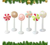 dewdat Grands Ornements De Noël Gonflables | 1. Grand 6 pièces,Sucette Gonflable Décorations De Fêtes Extérieur - pour Jardin Véranda Terrasse Fête De Noël Maison Bureau École Hiver Nouvel An