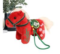 dewdat Jouet en Peluche de Cheval,Figurines D'Art De L'Année 2026,Oreiller En Peluche De L'Année Du Cheval - Pour La Fête À La Ferme, Noël, Nouvel An Chinois, Pour Les Et Les Filles