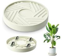dewdat Portavaso rotondo con ruote nascoste, 30,5 cm, rotondo, in metallo, resistente, con ruote, base per vaso per piante da interno ed esterno, sottovaso