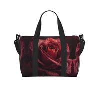 Dewdrops On Red Rose Print - Borsa a tracolla da viaggio, borsa a tracolla singola per sport e fitness, borsa da viaggio