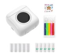 Dewedrt Mini Stampante Portatile per Telefono, Stampante Termica Fili, Stampante Fotografica, Stampante Tasca Inchiostro, Stampante Bluetooth,
