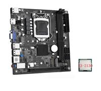 Dewedrt Scheda madre desktop ITX H61 + CPU I3-2130 LGA 1155 Compatibile con fino a 16GB DDR3 1600MHz Slot RAM Scheda di rete da 100M