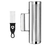 Dewedrt Strumento musicale in acciaio 30,48 x 10,16 cm, strumento a percussione con raschietto in metallo, strumento a tazza agitatore