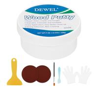 DEWEL 200g Stucco per Legnoe Bianco, Kit di Riparazione per Mobili in legno Con Raschietto, Riempimento in Mastice per Legno per Riparare Fori di Chiodi, Fori, Ammaccature e Spazi Vuoti