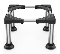 DEWEL Base Frigorifero Altezza 30-33cm 4 Stabili Piedini a Ventosa Elevazione Regolabile Piedistallo Frigorifero per Lavastoviglie Congelatore Nero