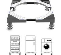 DEWEL Base Lavatrice Regolabile Basamento per Lavatrice Asciugatrice Frigorifero con 4 Piedini,44.8-69cm di Lunghezza,8-11cm di Altezza,Supporti Max 300kg Min 150kg