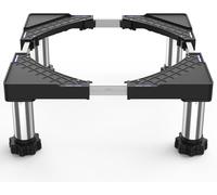 DEWEL Base per Lavatrice, Rialzo per Lavatrice di Regolabile, Base Frigorifero da Incasso, Larghezza Regolabile 44,5-67Cm, Aumento Altezza 18cm-22cm, Coloro: Nero