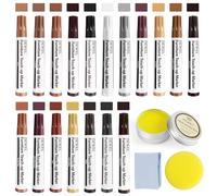 DEWEL Kit di Riparazione per Legno 18 Colori Pennarello per Legno 50g Cera d'api per Mobili Kit di Parquet Ripara Graffi Kit di Riparazione per Mobili in Legno per Macchie e Graffi