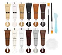 DEWEL Kit Riparazione Mobili, 12 Colori Kit di Riparazione per Legno, Stucco per Legno, Colori per Legno per Riparare Graffi, Crepe, Scolorimento Superfici