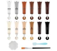 DEWEL Kit Riparazione Parquet, 12 Colori Stucco per Legno, Stucco per Crepe, Buchi, Graffi (15 Pezzi)