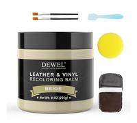DEWEL Kit Riparazione Pelle 200g Beige Tintura per la Riparazione della Pelle,Ricolorante Pelle,Riparazione Sedili Auto,per Auto Giacca Abbigliamento Moto Cura della Pelle