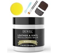 DEWEL Kit Riparazione Pelle 200g Bianco Tintura per la Riparazione della Pelle,Ricolorante Pelle,Riparazione Sedili Auto,per Auto Giacca Abbigliamento Moto Cura della Pelle