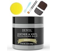 DEWEL Kit Riparazione Pelle 200g Grigio Tintura per la Riparazione della Pelle,Ricolorante Pelle,Riparazione Sedili Auto,per Auto Giacca Abbigliamento Moto Cura della Pelle